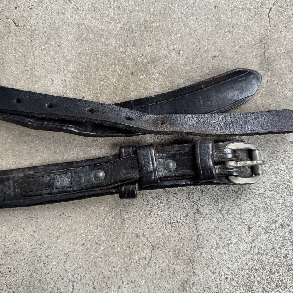 Vintage 30s 40s Forestry Belt Black Leather RRL Style Large